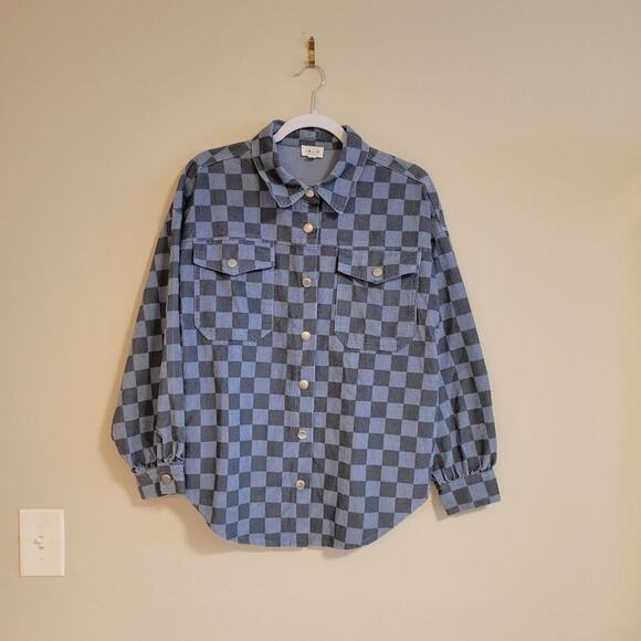 Le Lis Collection Checker Corduroy Shacket - Picture 1 of 11